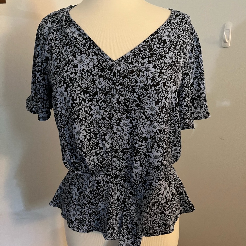 Sienna Sky Blouse Floral Black Grey Medium
